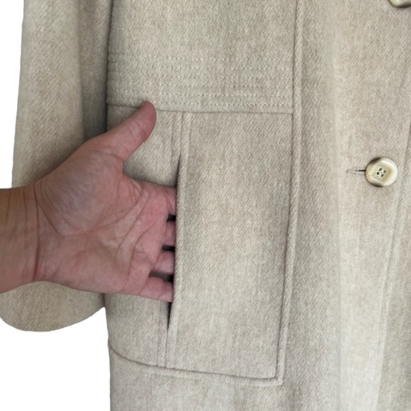 Vintage Herman Kay Cream Wool Blend Coat – Classic Button Front – Made in USA - Picture 3 of 14
